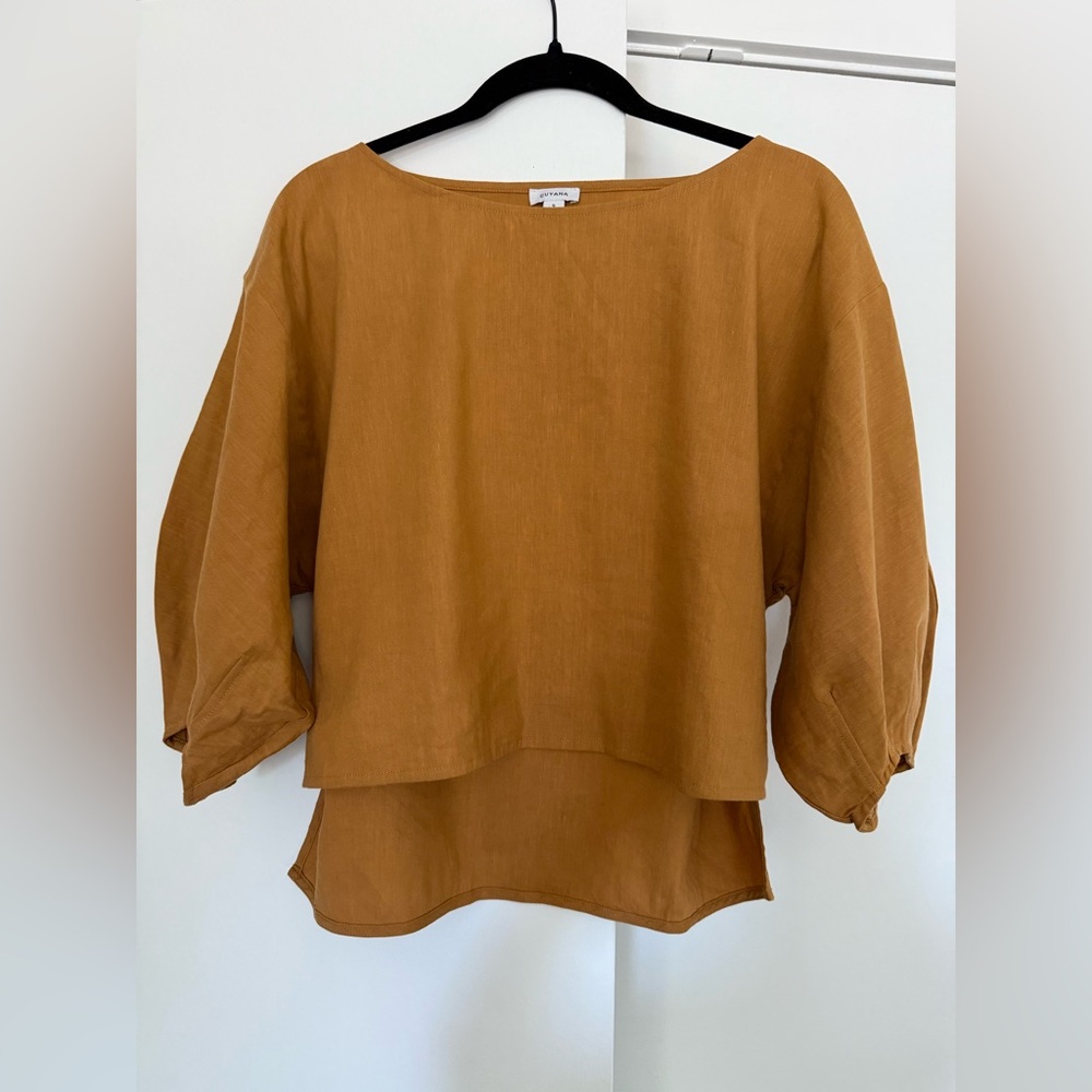 Cuyana Linen Boatneck Top